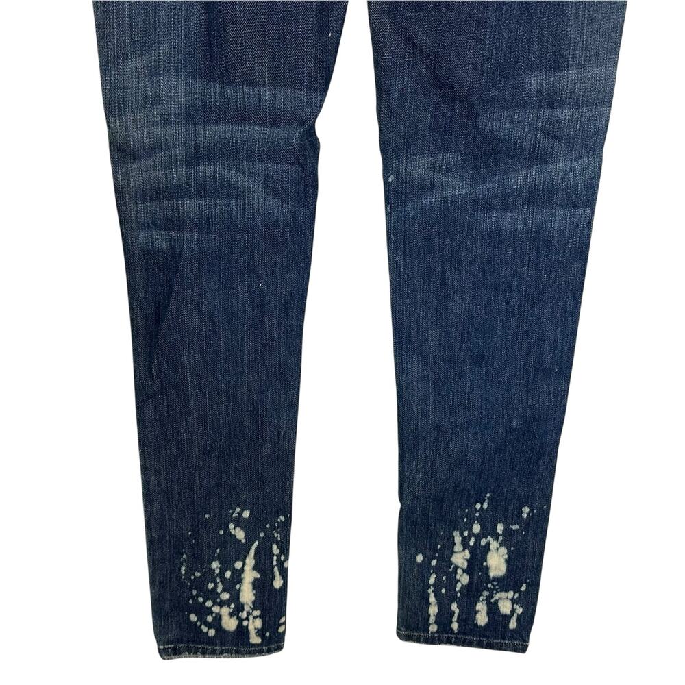 Bebe Destroyed Splatter Patchwork Rhinestone Skin… - image 7